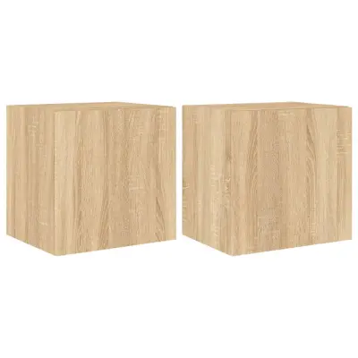vidaXL Stenske TV omarice z LED 2 kosa sonoma hrast 40,5x35x40 cm