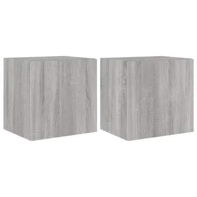 vidaXL Stenske TV omarice z LED 2 kosa siva sonoma 40,5x35x40 cm