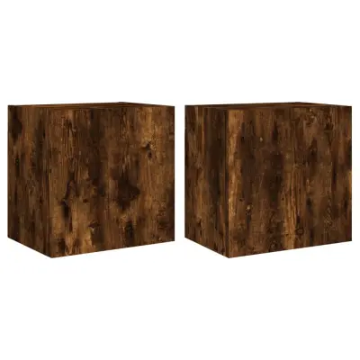 vidaXL Stenske TV omarice 2 kosa dimljeni hrast 40,5x30x40 cm inž. les