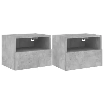 vidaXL Stenske TV omarice 2 kosa betonsko sive 40x30x30 cm inžen. les