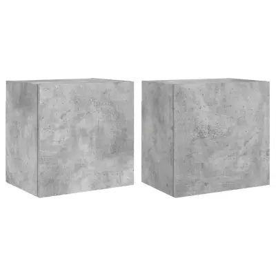 vidaXL Stenske TV omarice 2 kosa betonsko sive 40,5x30x40 cm inž. les