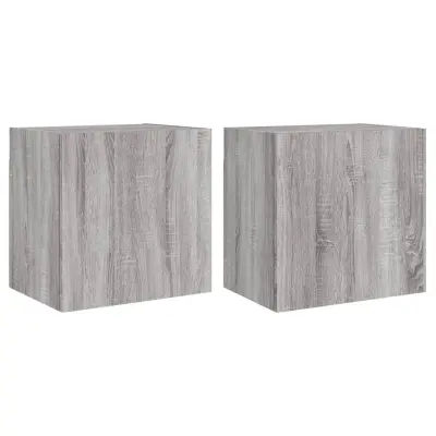 vidaXL Stenske TV omarice 2 kosa siva sonoma 40,5x30x40 cm inž. les