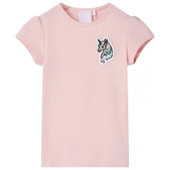 Otroška majica s kratkimi rokavi svetlo roza 104