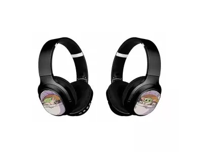 Brezžične stereo slušalke z mikro otroško yoda 003 Star Wars Black