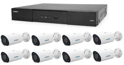 Komplet kamer 1x AVTECH NVR AVH1109 in 8x 5MPX IP Motorzoom Bullet kamera AVTECH DGM5546SVAT + 8x UTP kabel 1x RJ45 - 1x RJ45 Cat5e 15m!