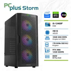 PCPLUS Storm i5-12400F 16GB 1TB NVMe SSD GeForce RTX 3060 OC 12GB RGB gaming namizni računalnik