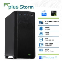 PCPLUS Storm i5-10400F 16GB 1TB NVMe SSD GeForce GTX 1050 Ti 4GB GDDR5 Windows 11 Home gaming namizni računalnik