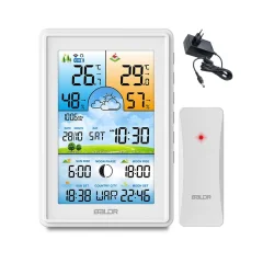 Digitalna vremenska postaja z zunanjim senzorjem, merilnikom vlage, alarmom in napajalnikom