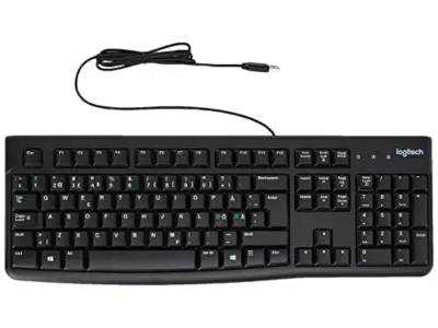 Logitech K120 Žična tipkovnica za Windows, Qwerty Pan Nordic Layout - črna