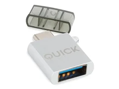 Hitri mediji - OTG/USB Type C 3.1 do USB 3.0 Adapter - Aluminijasta zaključek (QMACUSB) - Idealno za MacBook in pametni telefon s Type -C vrata.