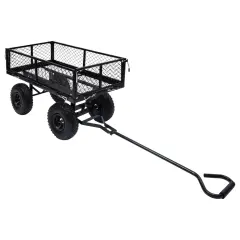 vidaXL Vrtni ročni voziček črn 250 kg