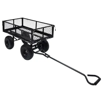 vidaXL Vrtni ročni voziček črn 250 kg