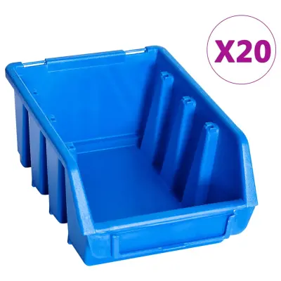 vidaXL Zložljivi zabojčki za shranjevanje 20 kosov modra plastika