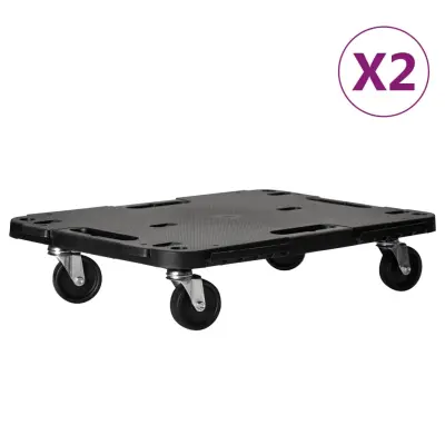 vidaXL Transportni vozički 2 kosa črni 58x38x12 cm polipropilen