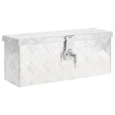 vidaXL Škatla za shranjevanje srebrna 50x15x20,5 cm aluminij