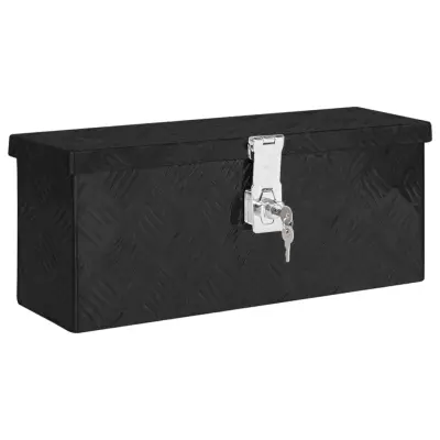vidaXL Škatla za shranjevanje črna 50x15x20,5 cm aluminij