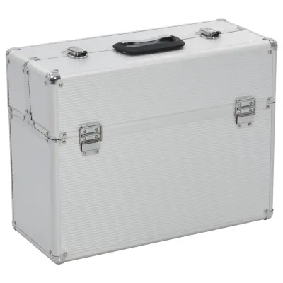 vidaXL Kovček za orodje 47x36x20 cm srebrn iz aluminija