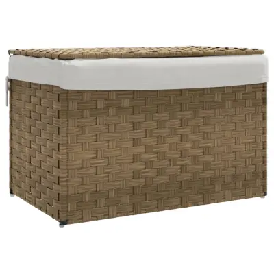 vidaXL Košara za perilo s pokrovom 55,5x35x34 cm poli ratan