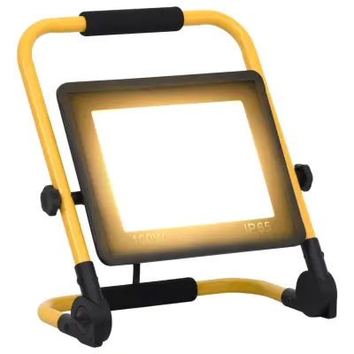 vidaXL LED reflektor z ročajem 100 W toplo bel