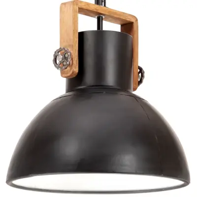 vidaXL Industrijska viseča svetilka 25 W črna okrogla 40 cm E27