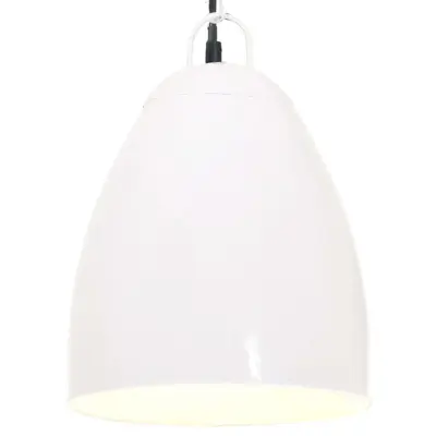 vidaXL Industrijska viseča svetilka 25 W bela okrogla 32 cm E27
