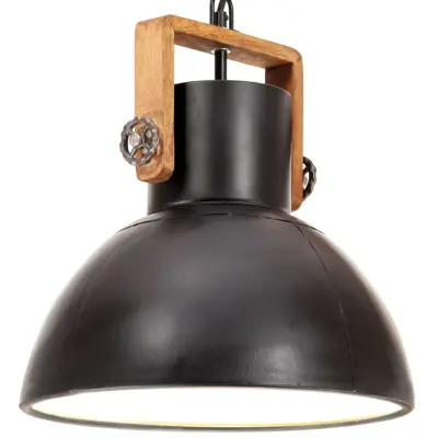 vidaXL Industrijska viseča svetilka 25 W črna okrogla 30 cm E27