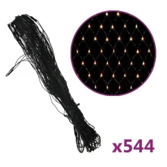 vidaXL Novoletna svetlobna mreža toplo bela 4x4 m 544 LED lučk