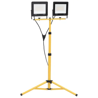 vidaXL LED reflektor s stojalom 2x100 W toplo bel