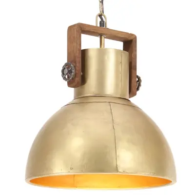 vidaXL Industrijska viseča svetilka 25 W medeninasta okrogla 40 cm E27