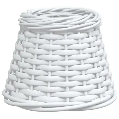 vidaXL Senčilo za stropno svetilko belo Ø15x12 cm pleteno