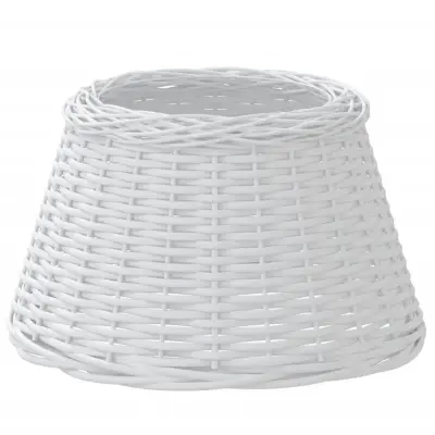 vidaXL Senčilo za svetilko belo Ø50x30 cm pleteno
