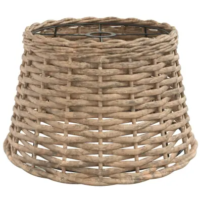 vidaXL Senčilo za stropno svetilko rjavo Ø38x23 cm pleteno