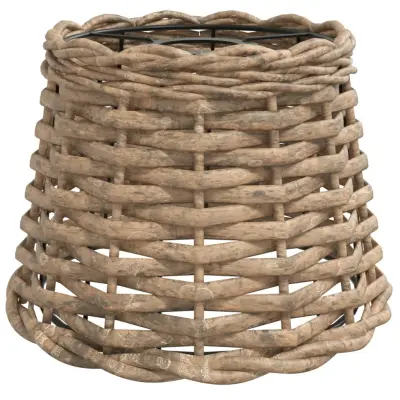 vidaXL Senčilo za stropno svetilko rjavo Ø20x15 cm pleteno