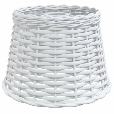 vidaXL Senčilo za stropno svetilko belo Ø25x17 cm pleteno