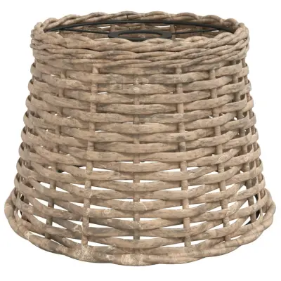 vidaXL Senčilo za stropno svetilko rjavo Ø25x17 cm pleteno