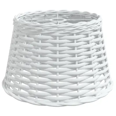 vidaXL Senčilo za svetilko belo Ø38x23 cm pleteno