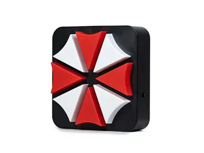Numskull Resident Evil Umbrella Corp 3D stenska svetilka, dodatki za igranje iger s plastično ambientalno osvetlitvijo za spalnico, dom, študij, pisar
