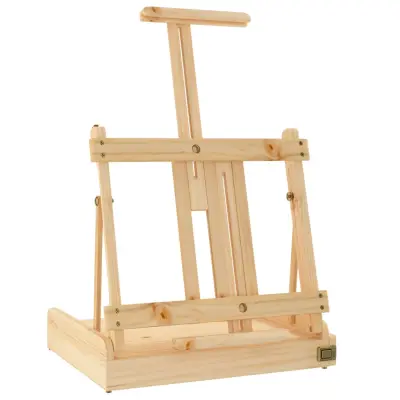 vidaXL Namizno slikarsko stojalo s predalom 41,5x37x12 cm borovina