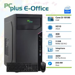 PCPLUS e-Office i3-10100/8GB/512GB namizni računalnik + miška in tipkovnica