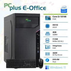 PCPLUS e-Office i3-10100/8GB/512GB/Windows 11 Home namizni računalnik + miška in tipkovnica