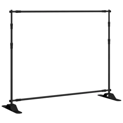 vidaXL Stojalo za ozadje črno 254x243 cm jeklo