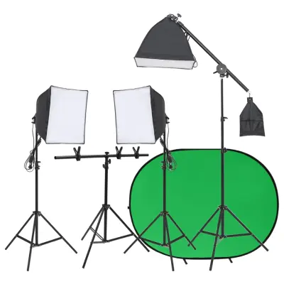 vidaXL Komplet za foto studio z lučmi in ozadjem
