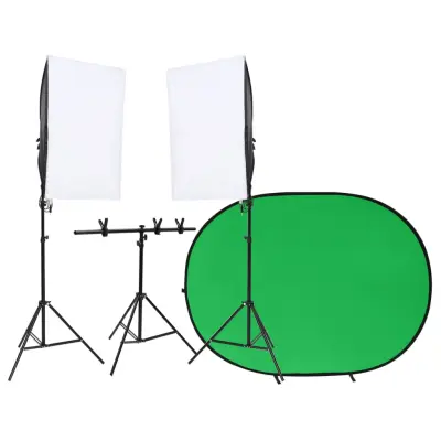 vidaXL Komplet za foto studio z lučmi in ozadjem