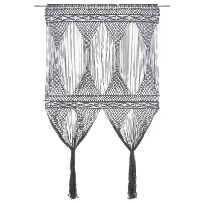 vidaXL Zavesa makrame antracitna 140x240 cm bombaž