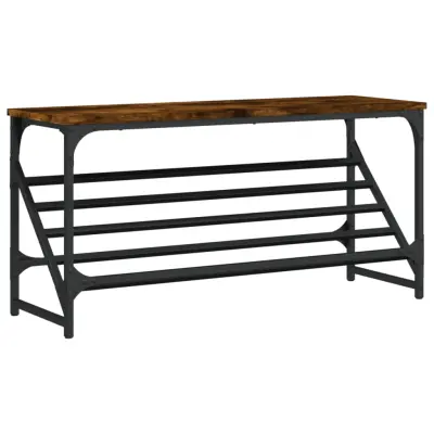vidaXL Regal za čevlje dimljen hrast 90x30x45 cm inženirski les