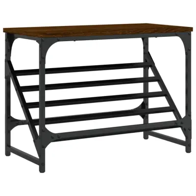 vidaXL Regal za čevlje rjav hrast 60x30x45 cm inženirski les