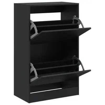 vidaXL Omarica za čevlje črna 60x34x96,5 cm inženirski les