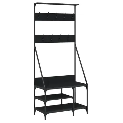 vidaXL Regal za oblačila s prostorom za čevlje črn 80x40x184 cm
