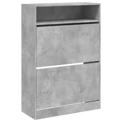vidaXL Omarica za čevlje z 2 predaloma betonsko siva 80x34x116 cm