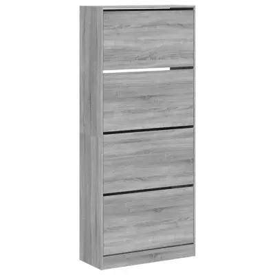 vidaXL Omarica za čevlje s 4 predali siva sonoma 80x34x187,5 cm